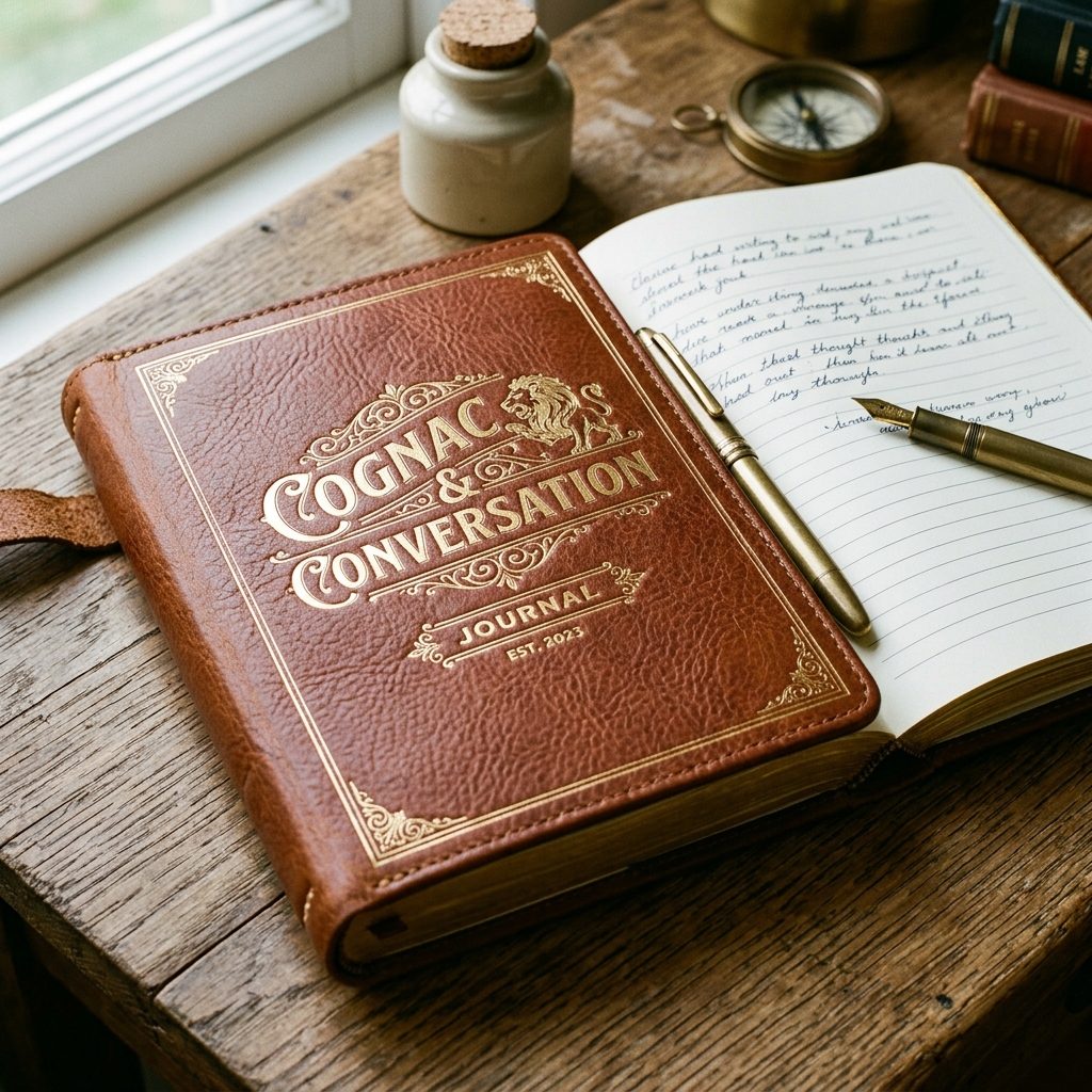 Branded Cognac Leather Journal