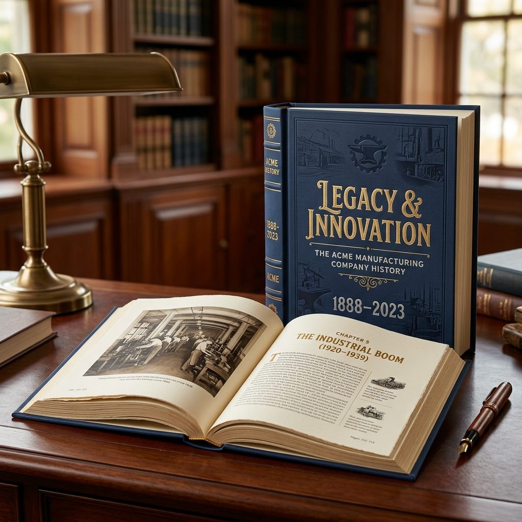 Custom Hardcover Company History Book