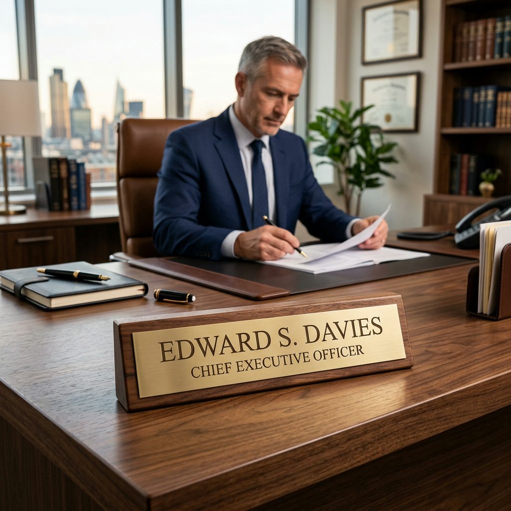 Executive Walnut Desk Nameplate